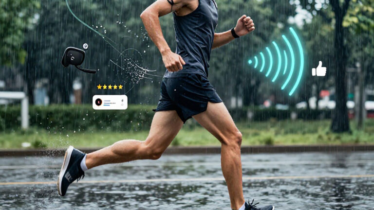 Rekomendasi-Earbuds-Wireless-Waterproof-Review-Ketahanan-Digunakan-Saat-Olahraga-Lari-Hujan-Hujanan